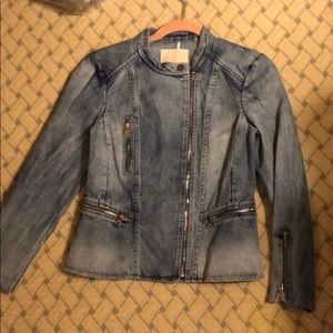 Rebecca Taylor jean jacket with zippers